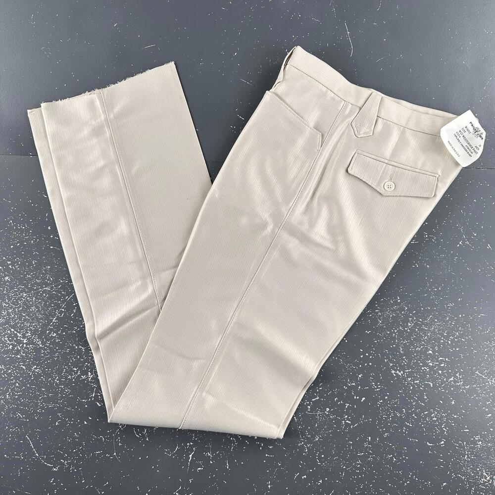 VTG Pagano West Slacks Mens 30 Ivory Swedish Warp Westerner Pant Suit NWT No Hem